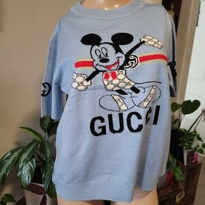 Stretchy Blue Knit Soft Cotton Tops